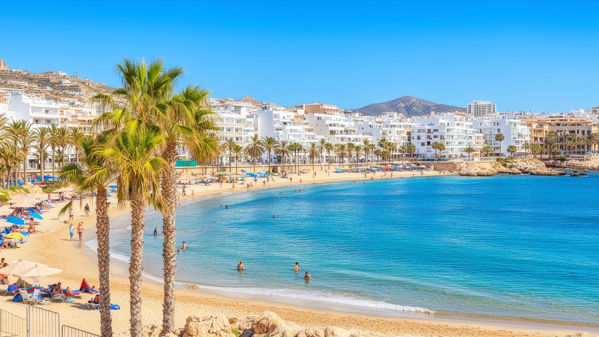 Alicante Costa Blanca strand met palmbomen en blauwe zee 2026