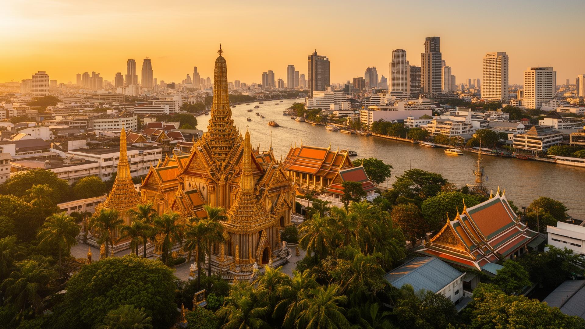 Bangkok skyline met tempels en wolkenkrabbers 2026