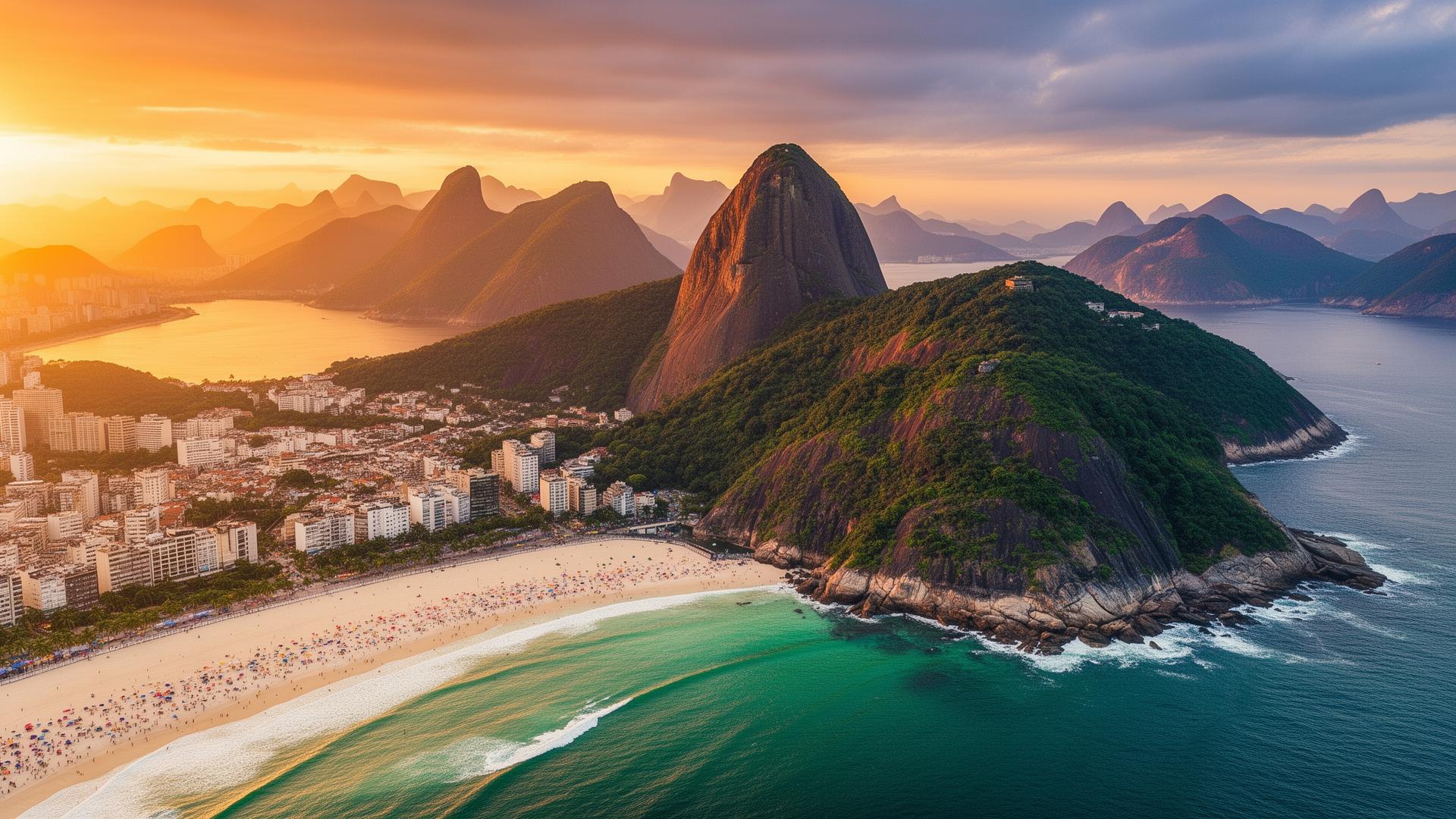 Panoramisch uitzicht over Rio de Janeiro met Suikerbroodberg en Copacabana strand