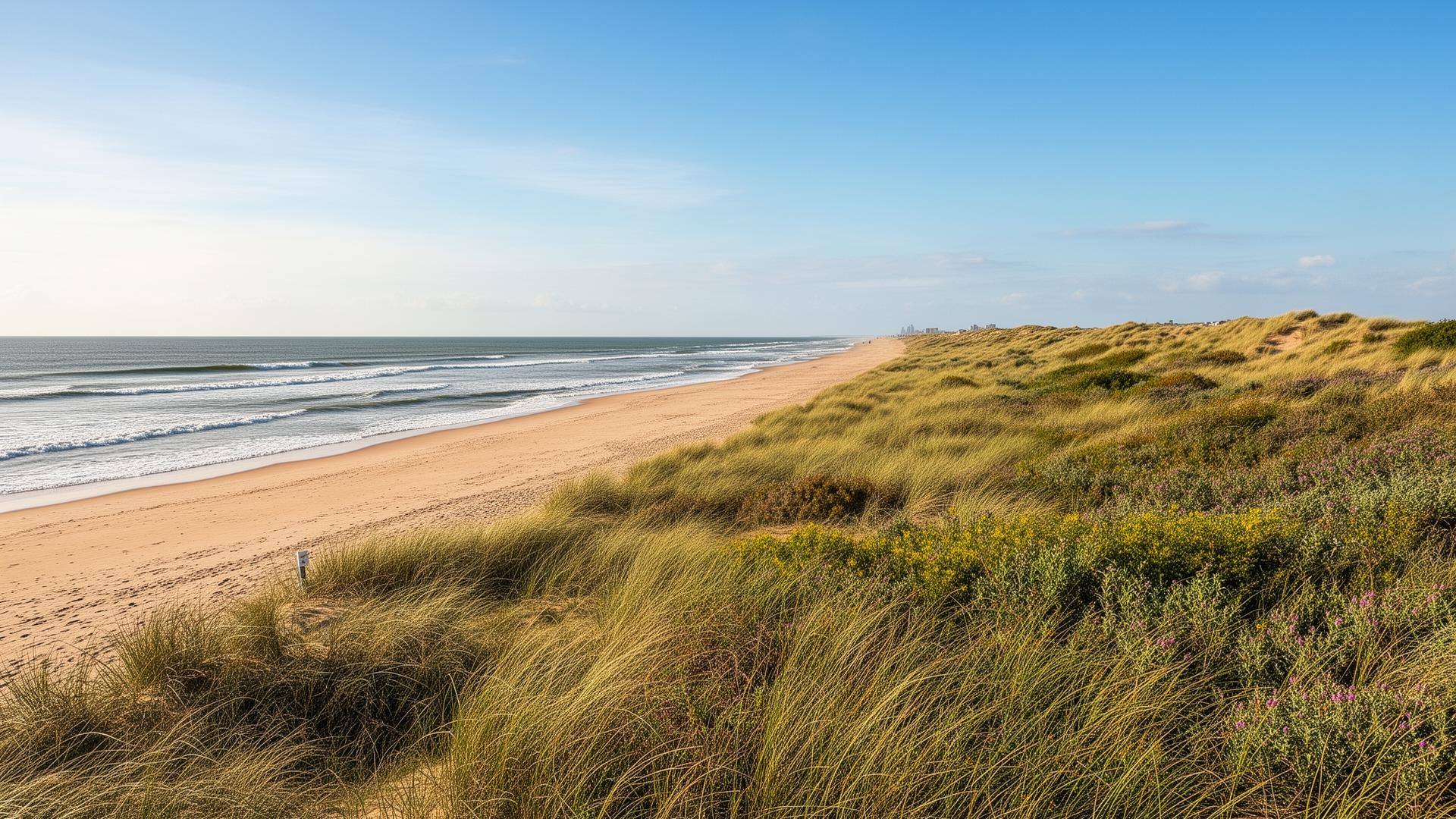 Natuurlijk strand en duinen van Bredene aan de Belgische kust