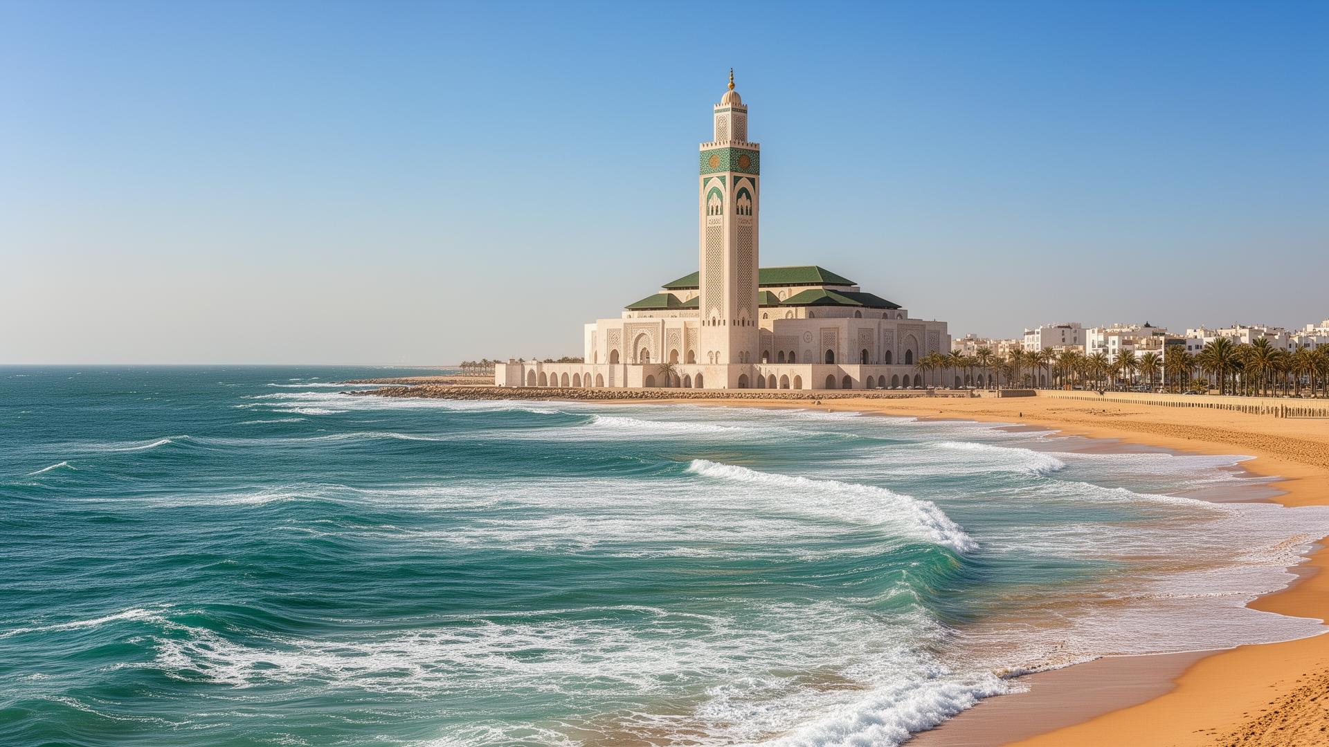 Casablanca Marokko Hassan II Moskee aan de oceaan