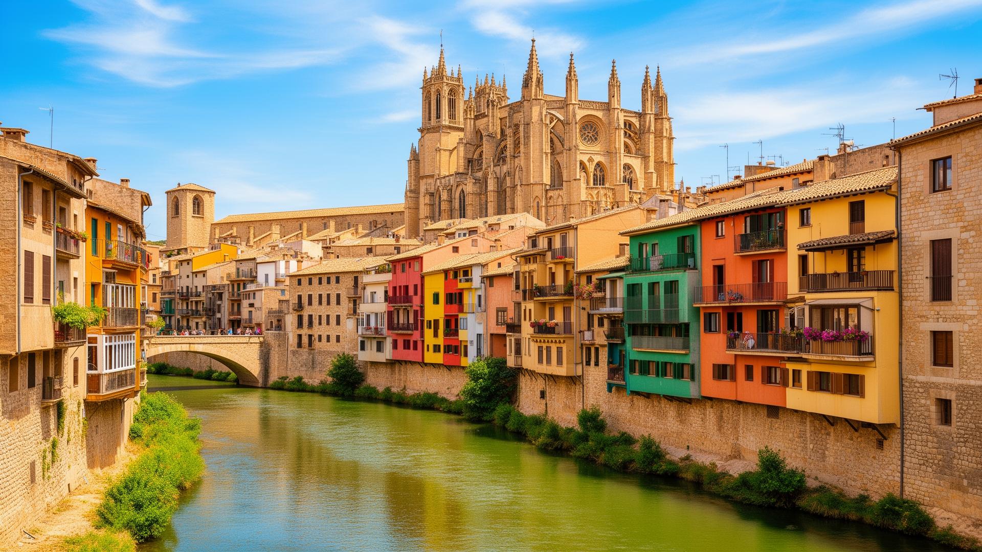 Girona kleurrijke huizen langs de rivier Onyar 2026