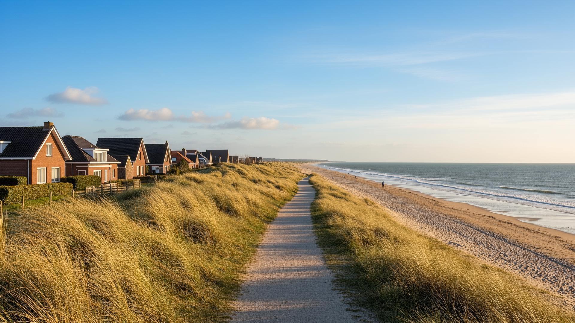 Duinpad en strand bij Groenendijk aan de Belgische kust