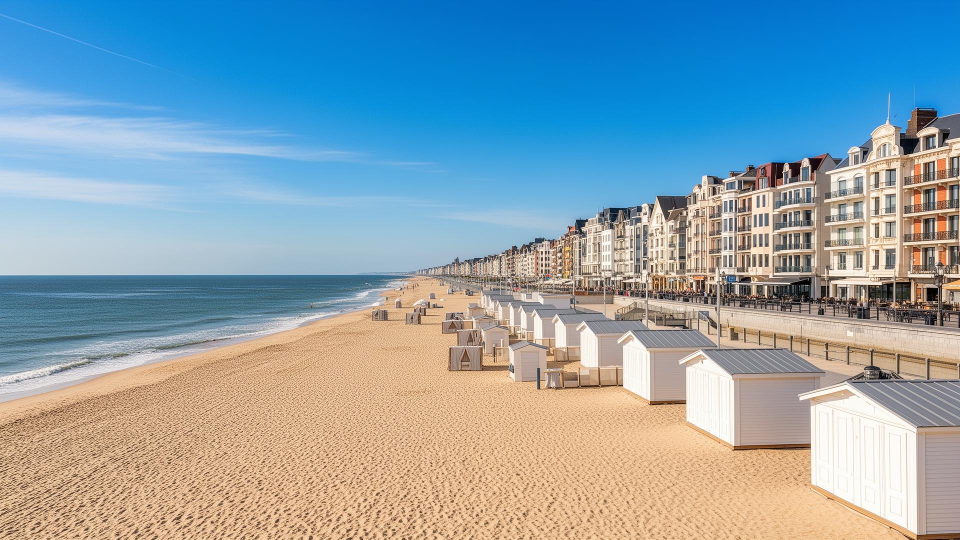 Strand en strandcabines in Knokke-Heist aan de Belgische kust