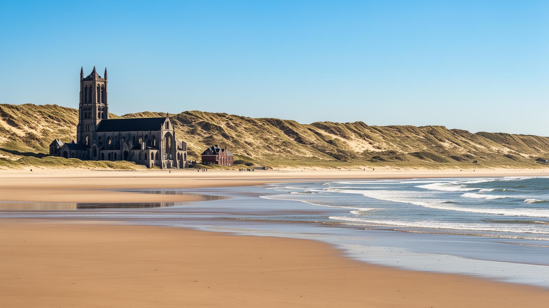 Strand en duinen van Koksijde aan de Belgische kust