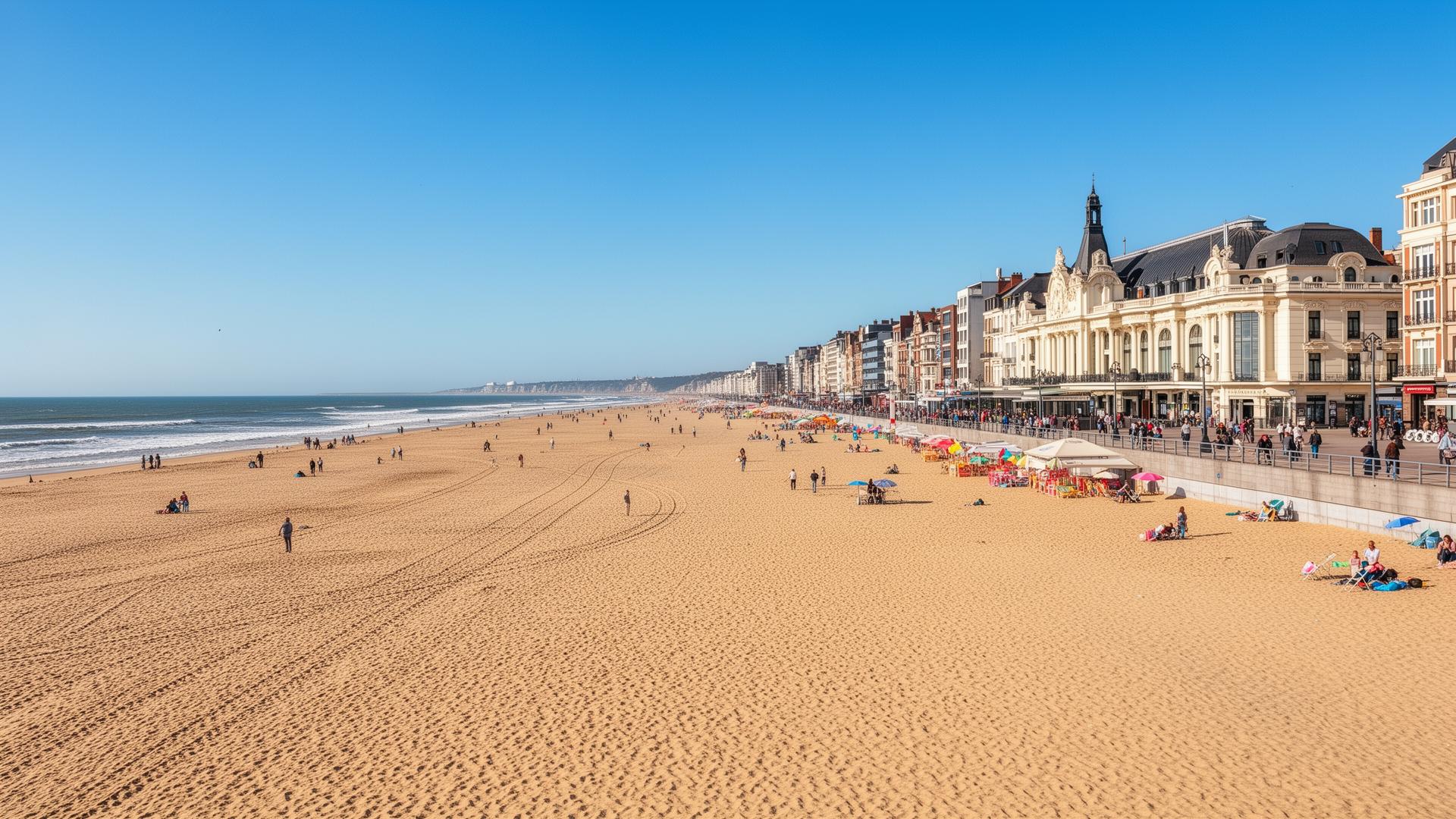 Breed strand en boulevard van Middelkerke aan de Belgische kust