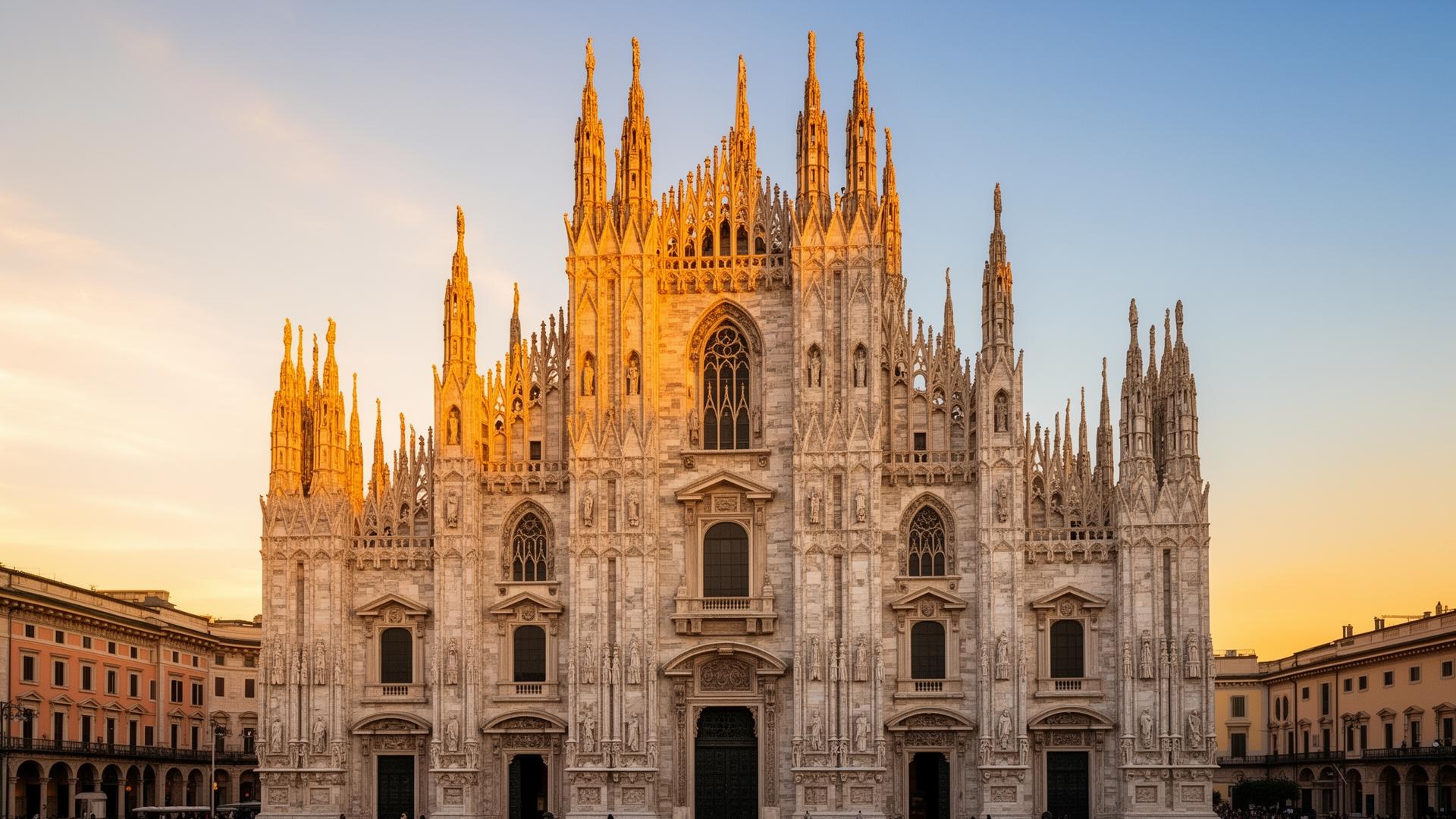 Duomo di Milano kathedraal in het centrum van Milaan met gotische architectuur