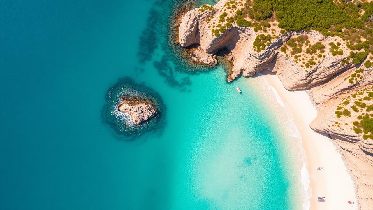 Turquoise zee en rotskust van Sardinië