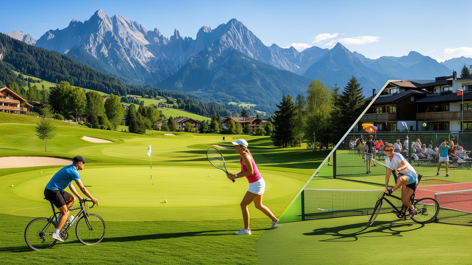 Golfer op prachtige golfbaan bij zonsopgang - sportvakanties golf tennis ski en watersport