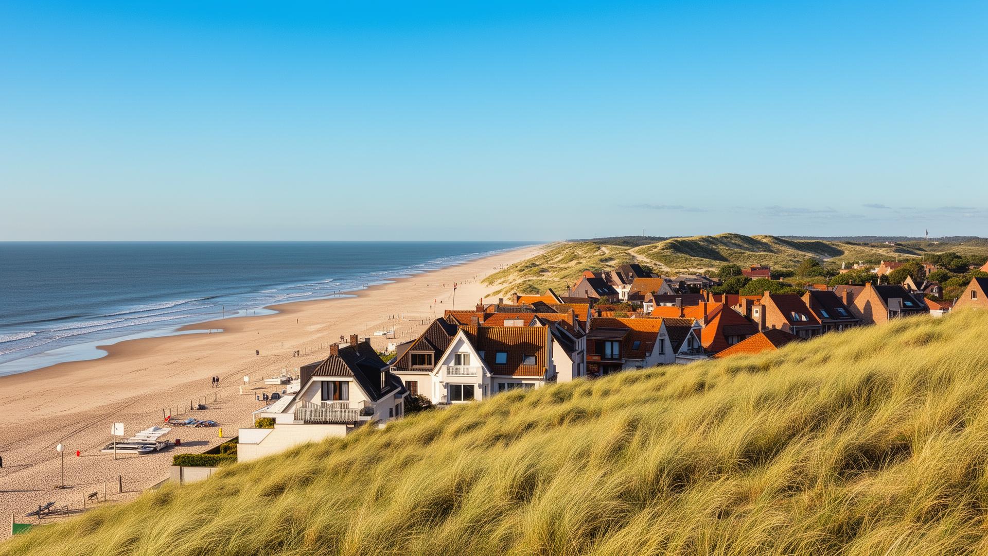Rustig strand en duinen van Westende aan de Belgische kust